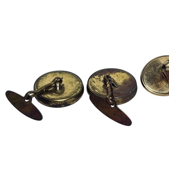 Lot Of 3 Vintage Gold Tone Cufflinks (6068) - Picture 6 of 8